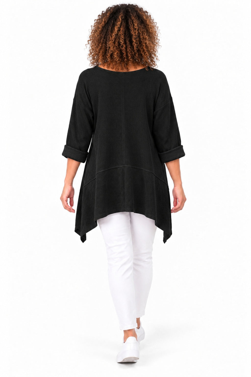 Women's Oversized Tunic Top in relaxed fit with asymmetric hem