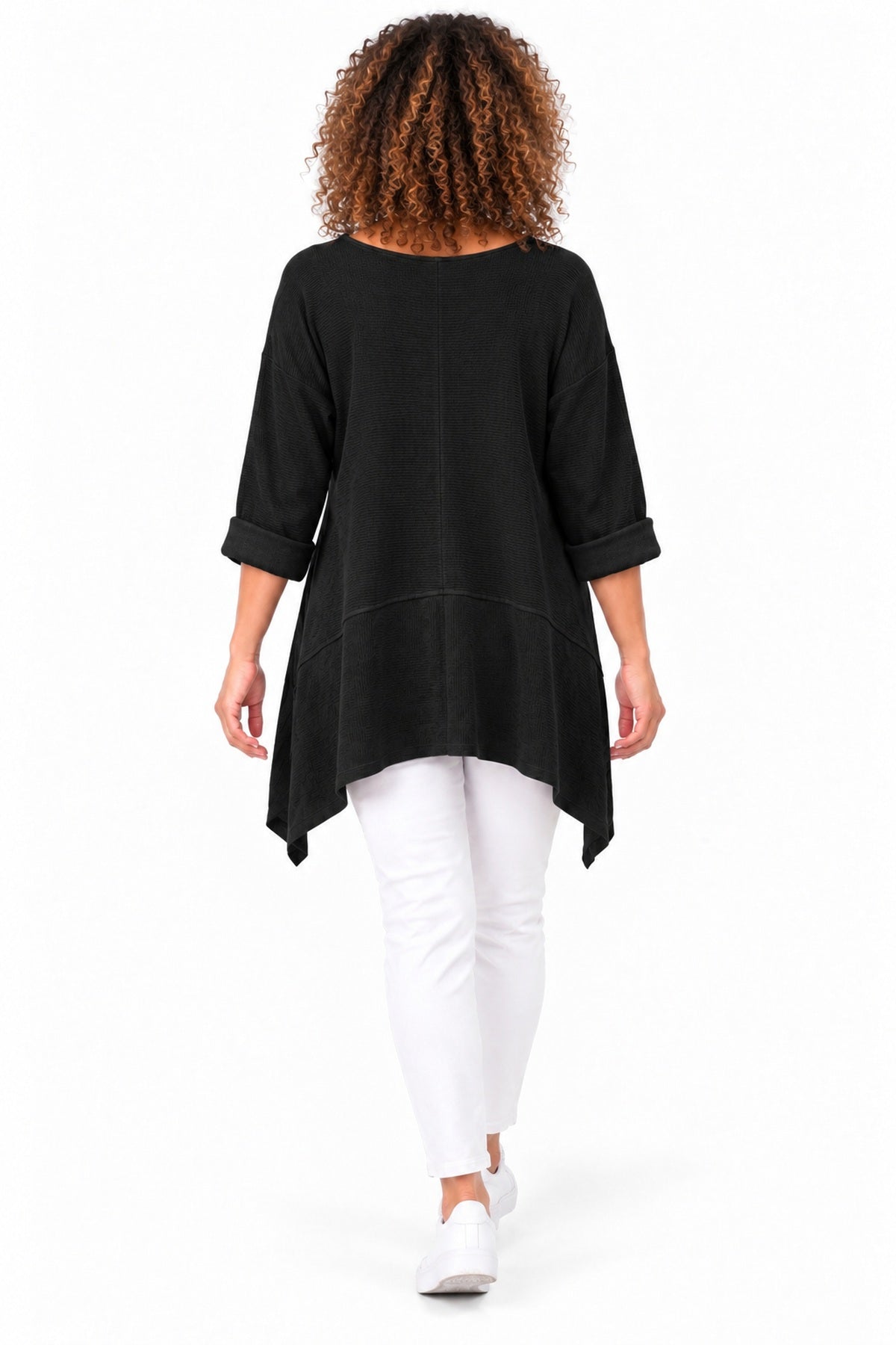 Women's Oversized Tunic Top in relaxed fit with asymmetric hem