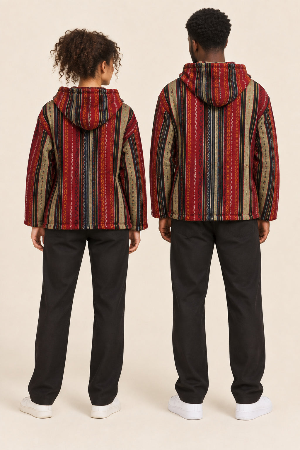 Men’s Multicolour African-Inspired Woven Hooded Jacket