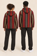 Men’s Multicolour African-Inspired Woven Hooded Jacket