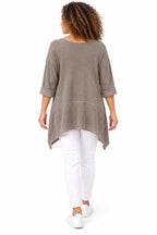 Women's Oversized Tunic Top in relaxed fit with asymmetric hem