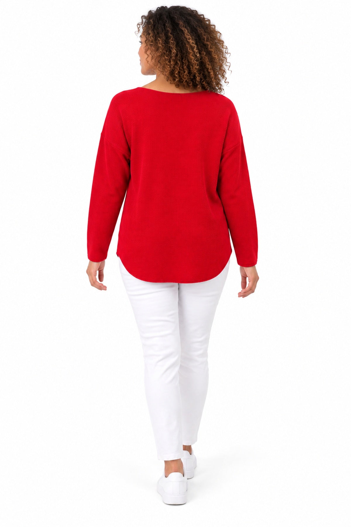 Women's Relaxed Fit Long Sleeve Textured Top – Available in Multiple Colours