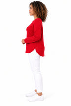 Women's Relaxed Fit Long Sleeve Textured Top – Available in Multiple Colours