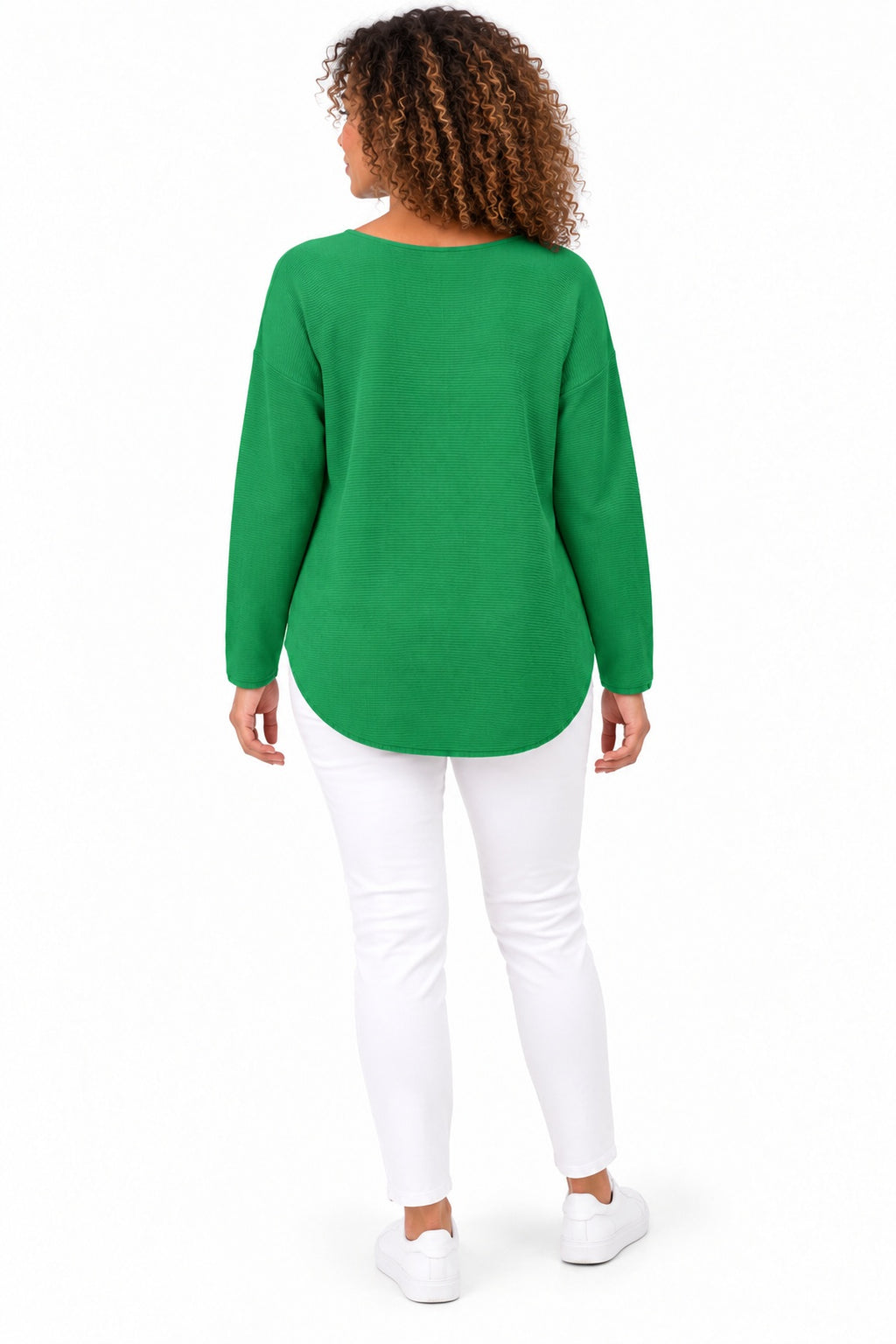 Women's Relaxed Fit Long Sleeve Textured Top – Available in Multiple Colours