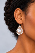 Elegant Teardrop Crystal Drop Earrings – Gold Tone Statement Jewellery – Various Colours
