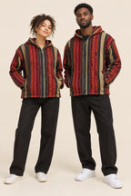 Men’s Multicolour African-Inspired Woven Hooded Jacket