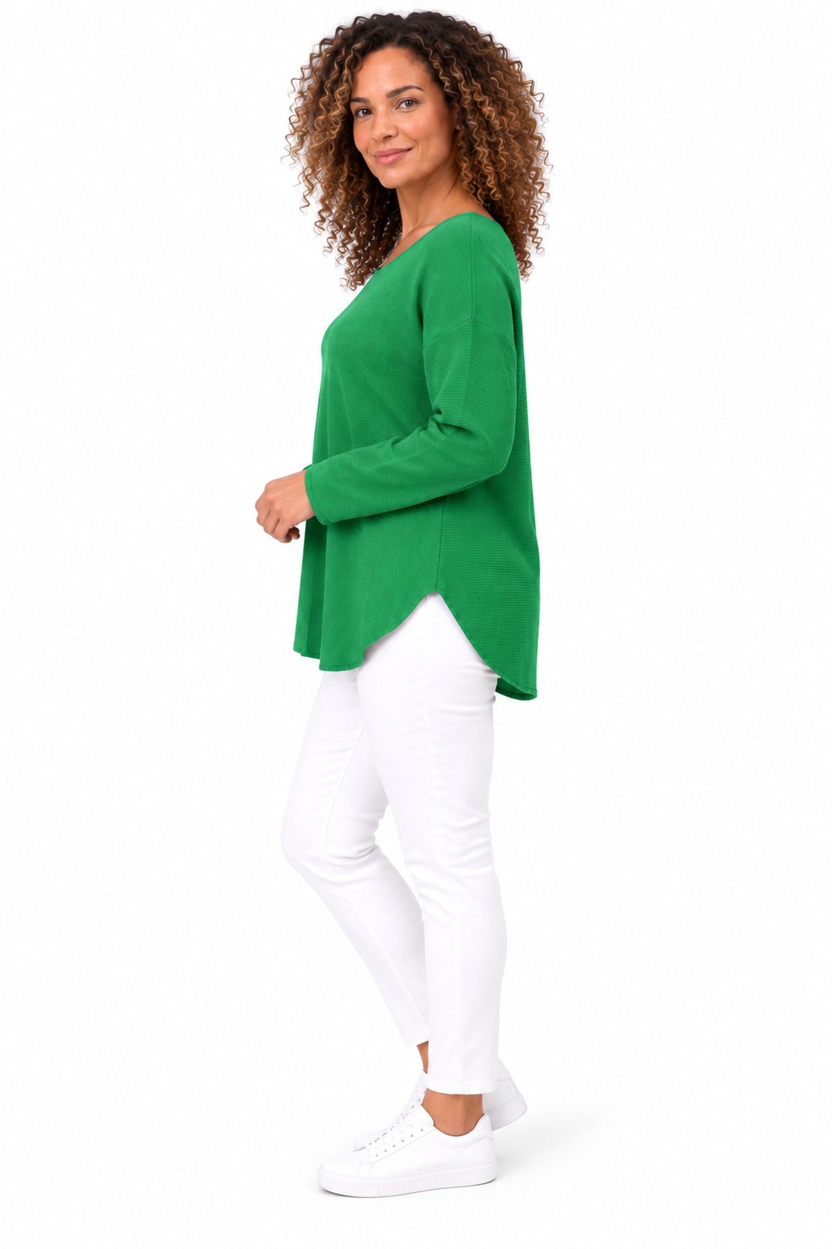 Women's Relaxed Fit Long Sleeve Textured Top – Available in Multiple Colours