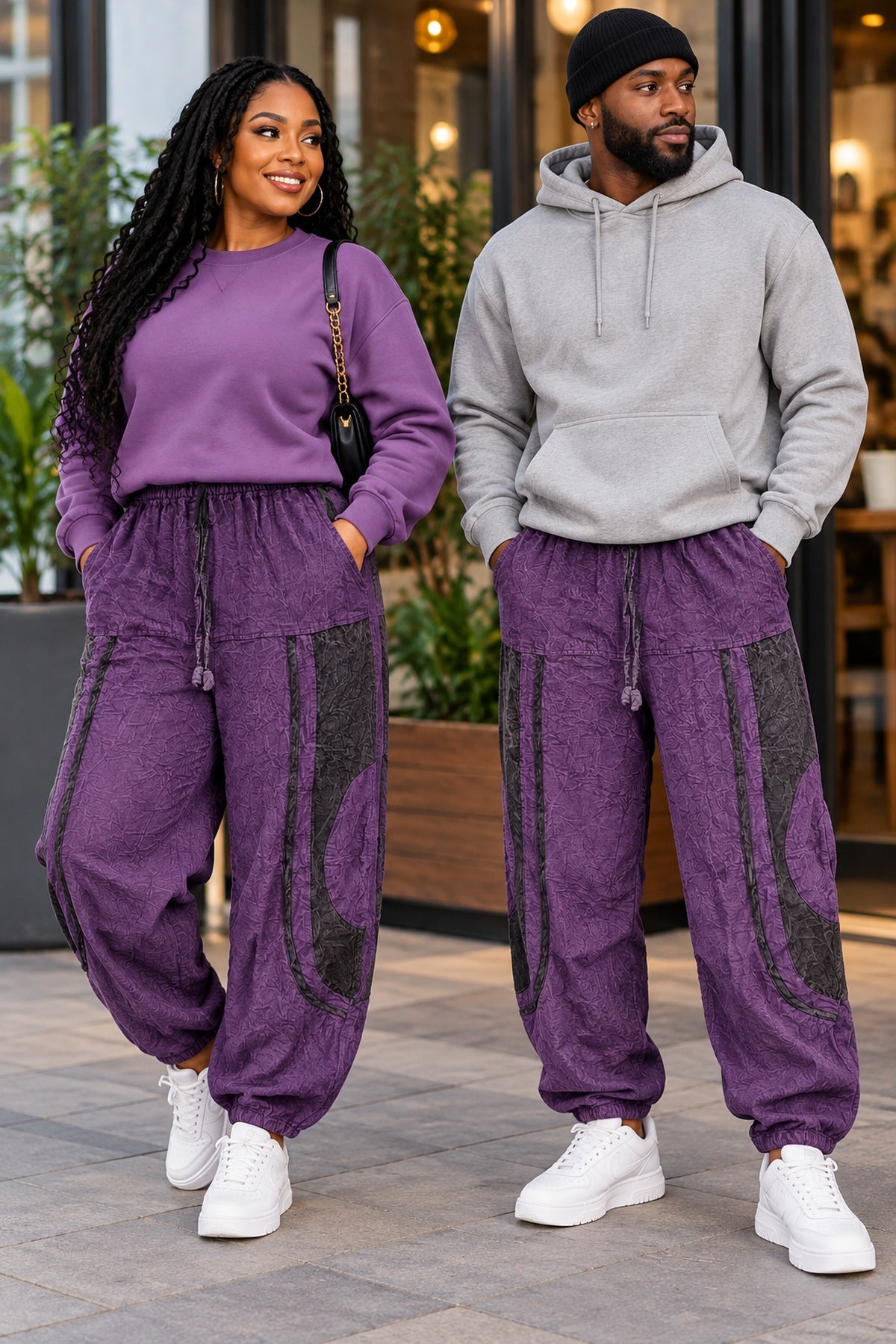 Unisex Vintage Patchwork Harem Trousers – African-Inspired Baggy Boho Joggers