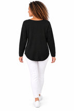 Women's Relaxed Fit Long Sleeve Textured Top – Available in Multiple Colours