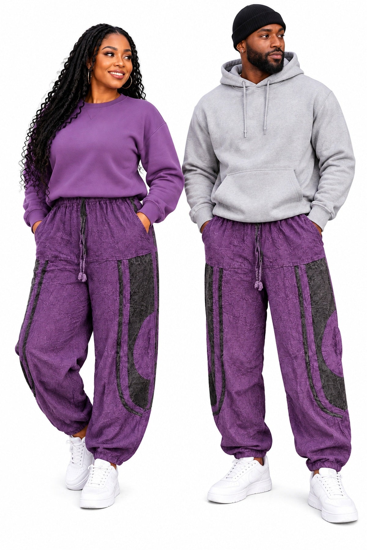 Unisex Vintage Patchwork Harem Trousers – African-Inspired Baggy Boho Joggers