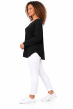 Women's Relaxed Fit Long Sleeve Textured Top – Available in Multiple Colours