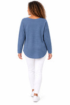 Women's Relaxed Fit Long Sleeve Textured Top – Available in Multiple Colours