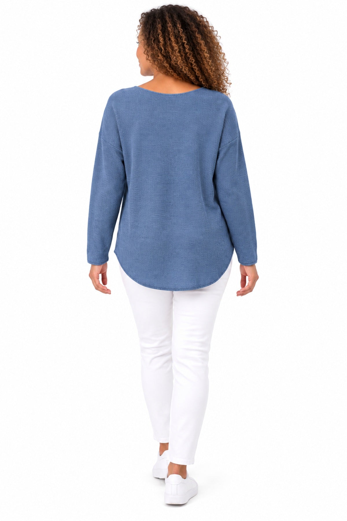 Women's Relaxed Fit Long Sleeve Textured Top – Available in Multiple Colours