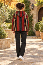 Men’s Multicolour African-Inspired Woven Hooded Jacket