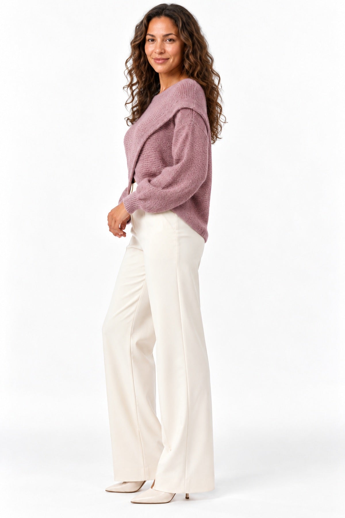 Women's Asymmetric Wrap Front Knitted Jumper