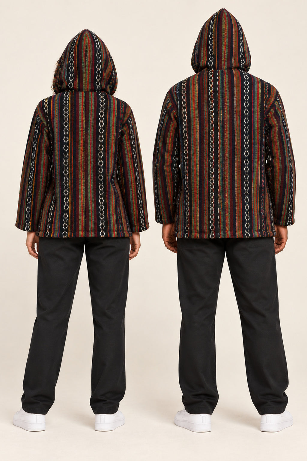 Men’s Multicolour African-Inspired Woven Hooded Jacket