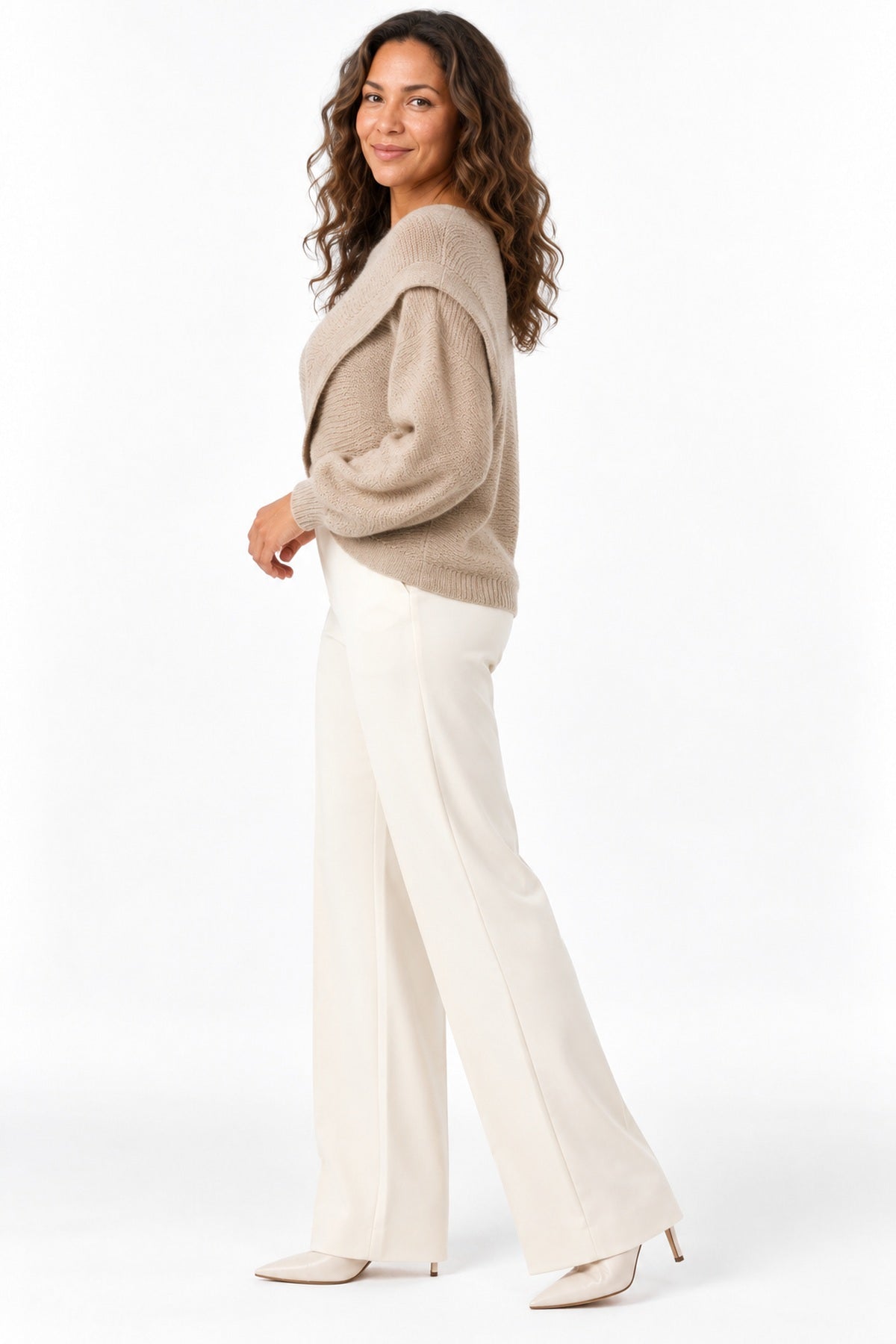 Women's Asymmetric Wrap Front Knitted Jumper