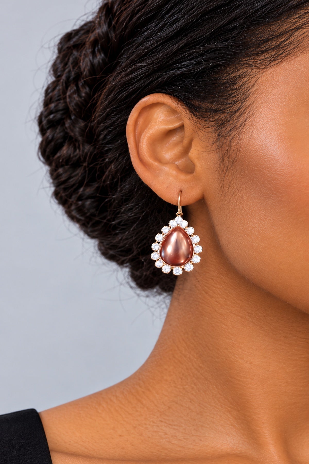 Elegant Teardrop Crystal Drop Earrings – Gold Tone Statement Jewellery – Various Colours