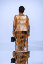 Multicoloured Ankara Weaved Maxi Sleeveless Kimono - Afolabi