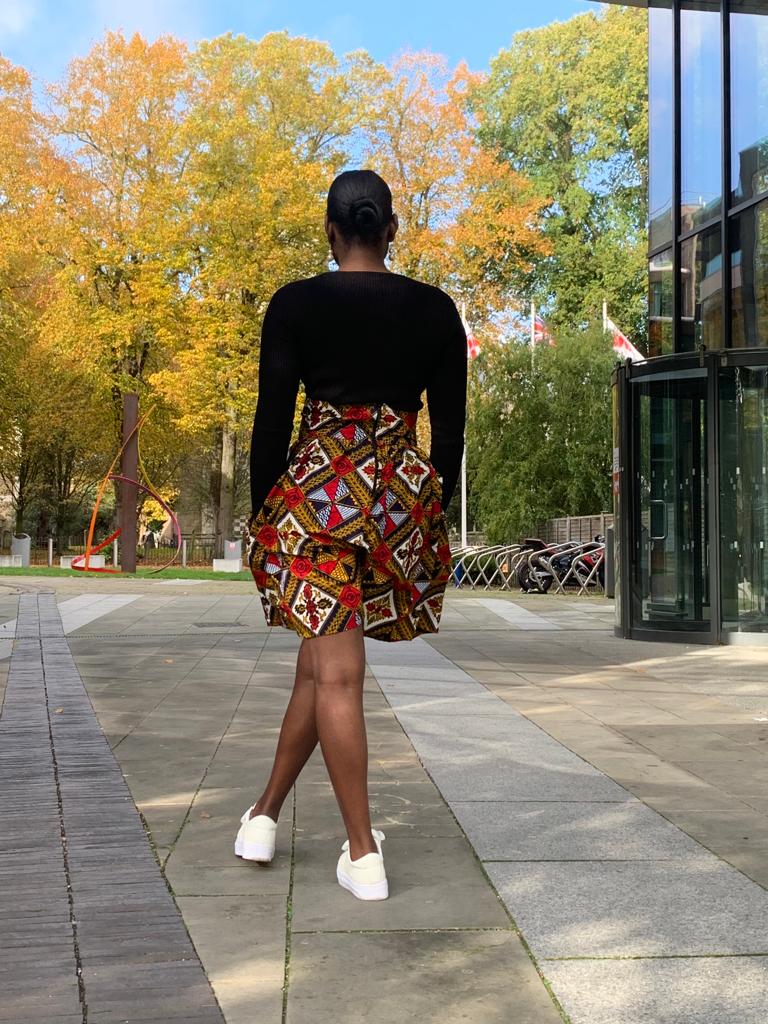 Makena High-Waisted Ankara Skirt