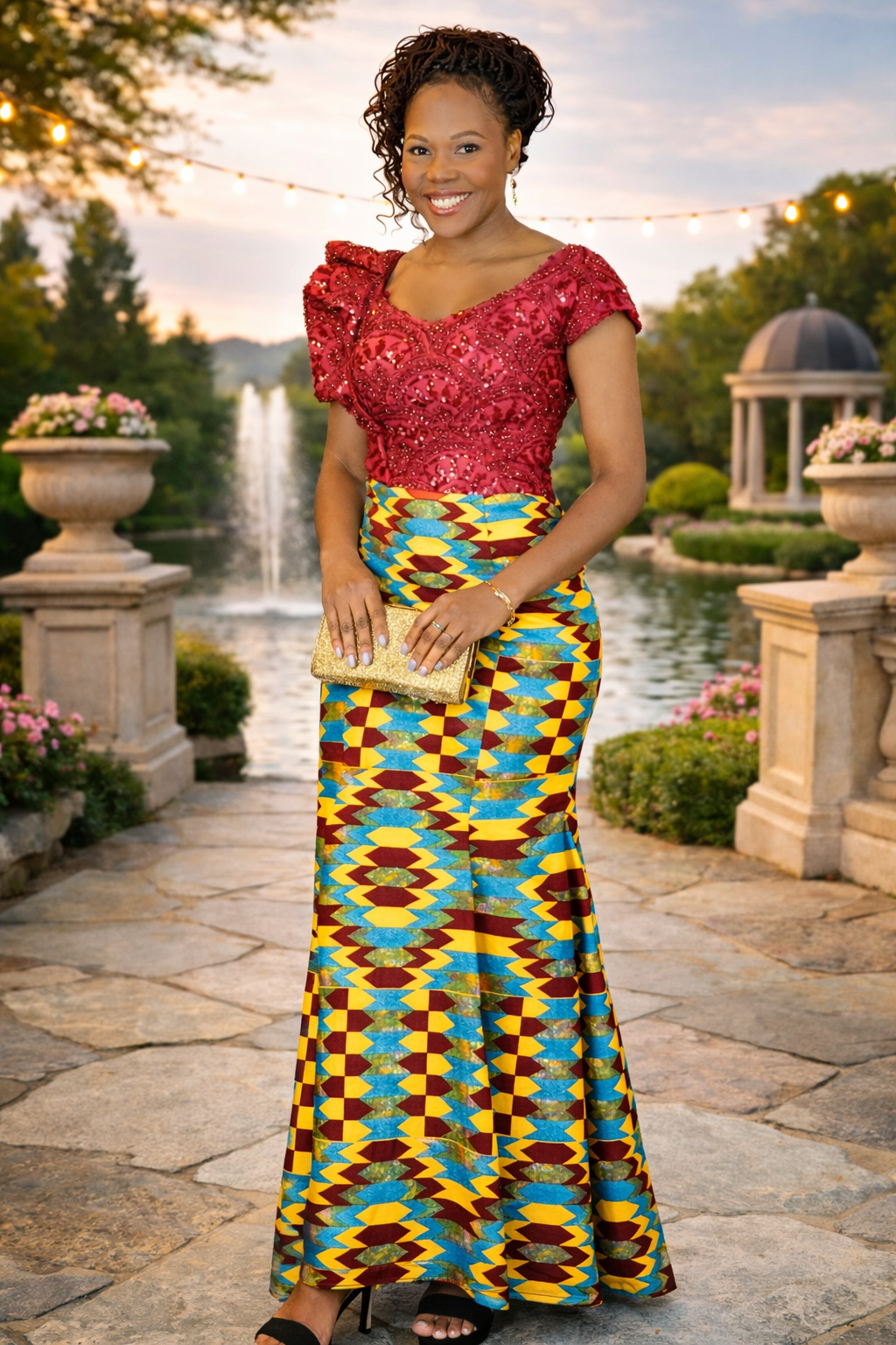 Lerato Ankara Print Mermaid Silhouette Dress