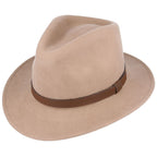 Wool Fedora Hat With Leather Band