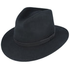 Wool Fedora Hat With Leather Band