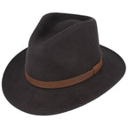 Wool Fedora Hat With Leather Band