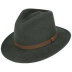 Wool Fedora Hat With Leather Band