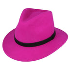 Wool Fedora Hat With Leather Band