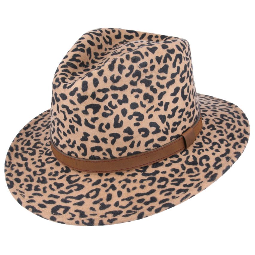 Wool Fedora Hat With Leather Band