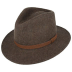 Wool Fedora Hat With Leather Band
