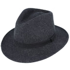 Wool Fedora Hat With Leather Band