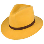 Wool Fedora Hat With Leather Band