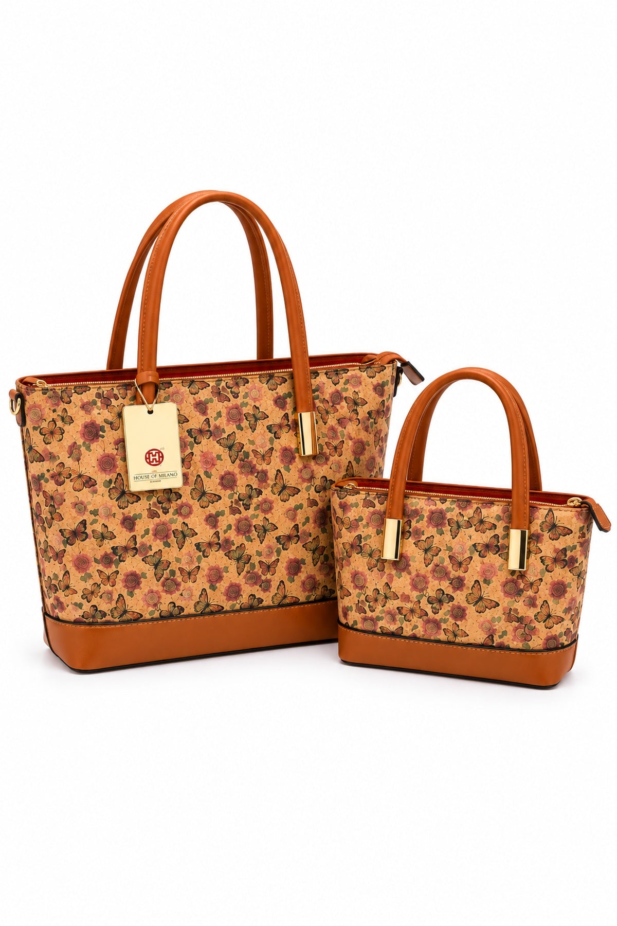 2-Piece Cork Tote Bag Set – Large & Small Matching Handbags