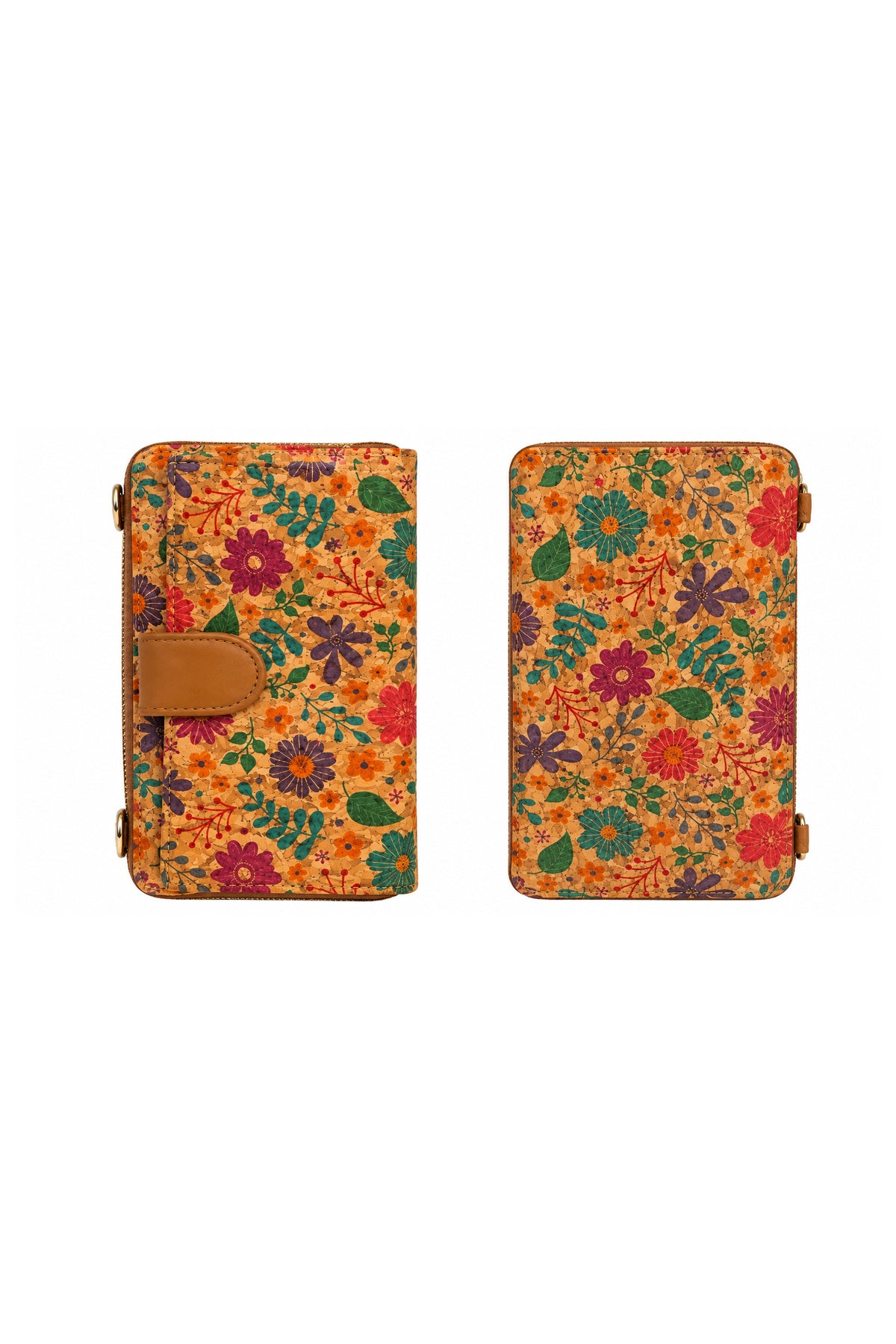 Cork Crossbody Phone Wallet and Purse multi design collection front view