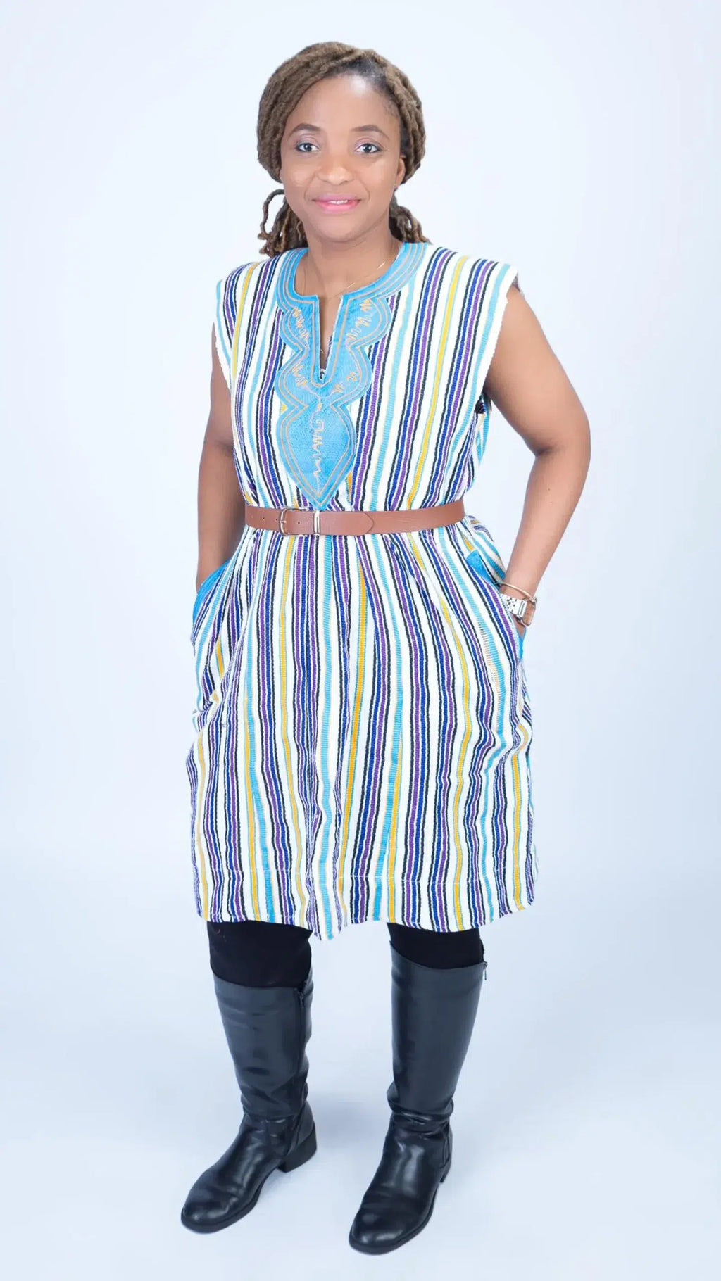 Handwoven Batakari Dress with Embroidery