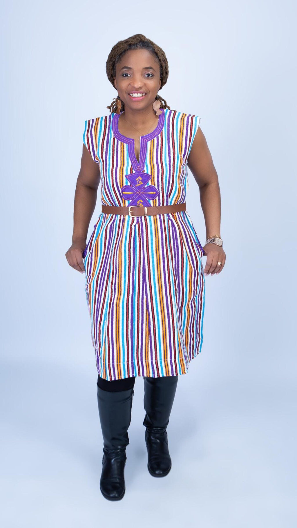 Handwoven Batakari Dress with Embroidery