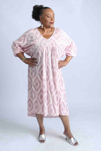 Geometric Print Relaxed fit Italian Dress – Pink