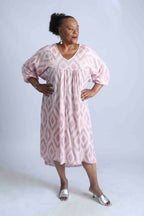 Geometric Print Relaxed fit Italian Dress – Pink