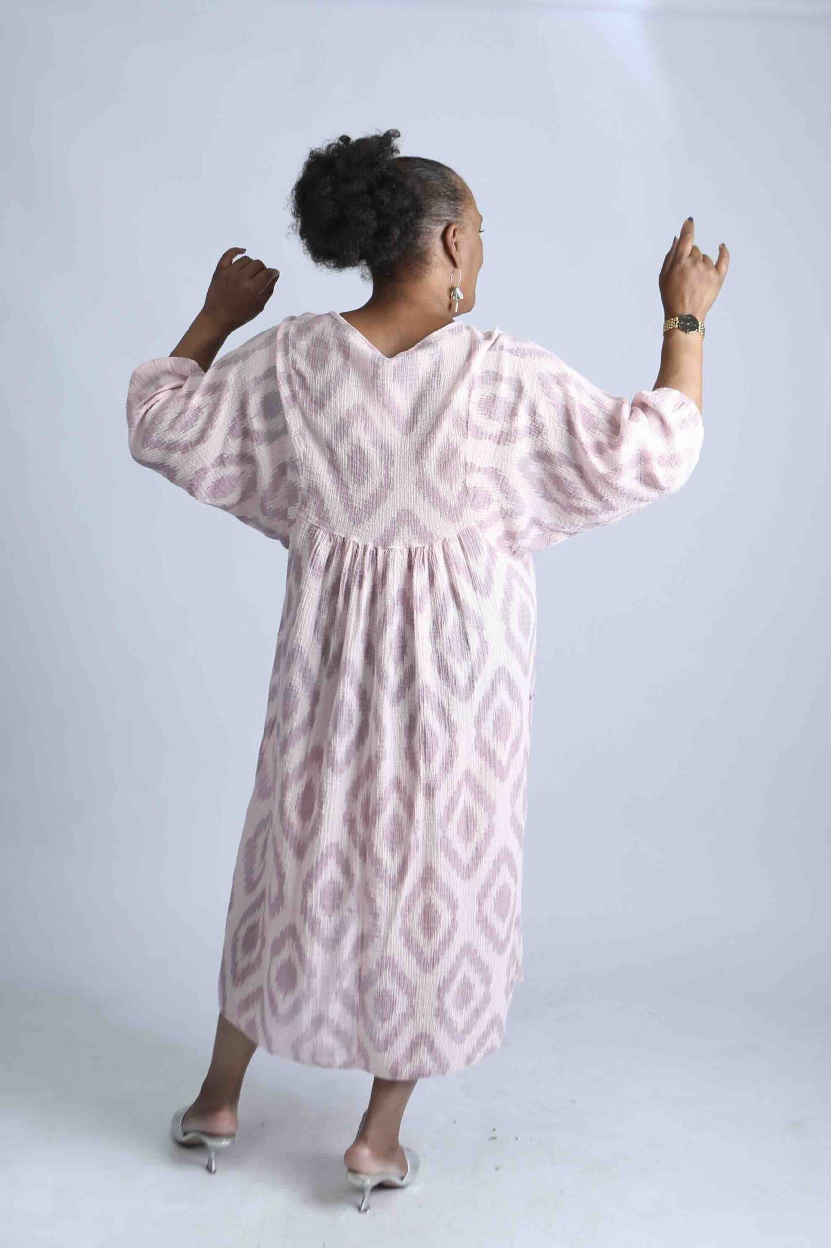 Geometric Print Relaxed fit Italian Dress – Pink