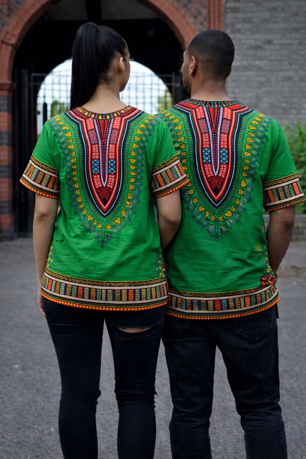 Bright Green Unisex 100% Cotton Dashiki Shirt