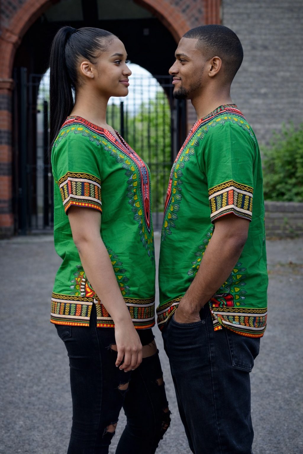 Bright Green Unisex 100% Cotton Dashiki Shirt