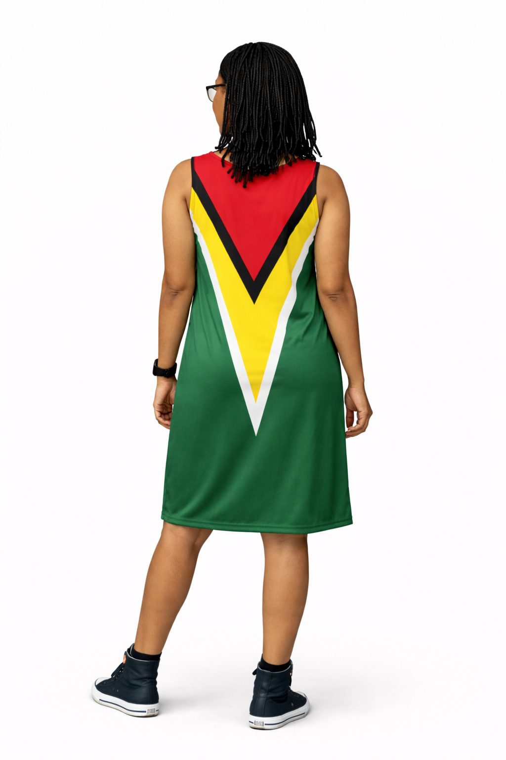 Guyana Flag Dress | Sleeveless Bodycon Shift Dress