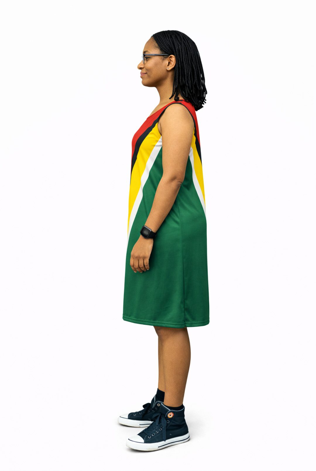 Guyana Flag Dress | Sleeveless Bodycon Shift Dress