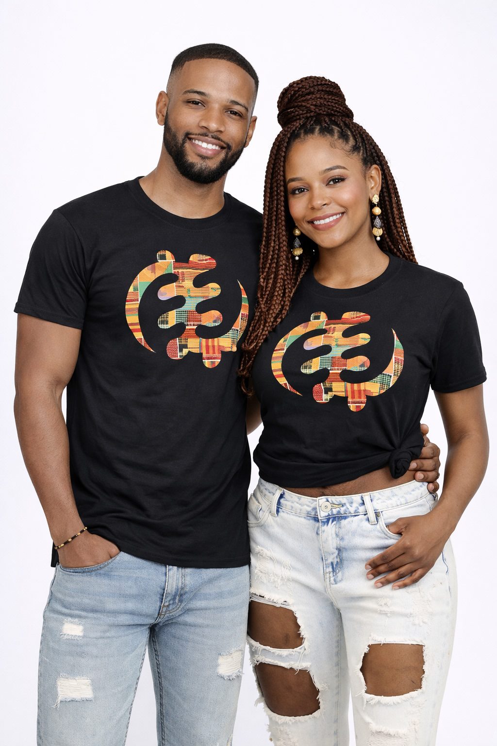 His & Hers Gye Nyame Adinkra Symbol T-Shirt
