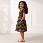 Girls African Print Smocked Dress – Kente Style Kids Party Dress