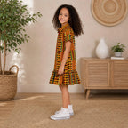 Girls Kente Print Shirt Dress – Kids African Party Dress