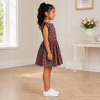 Girls Red African Print Flutter Sleeve Dress – Kids Ankara Party Dress