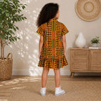 Girls Kente Print Shirt Dress – Kids African Party Dress